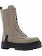 Elyse Leather Women's Ankle Boots with Medium Heel Beige