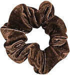 Velvet Scrunchy Hair Brown 1pcs