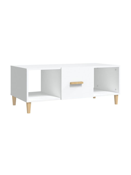 Rectangular Wooden Coffee Table White L102xW50x...