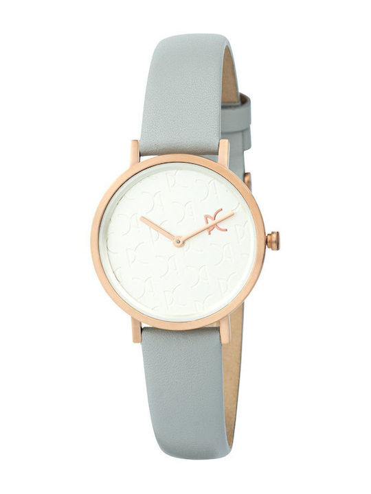 Pierre Cardin Women's Watch with Gray Leather Strap