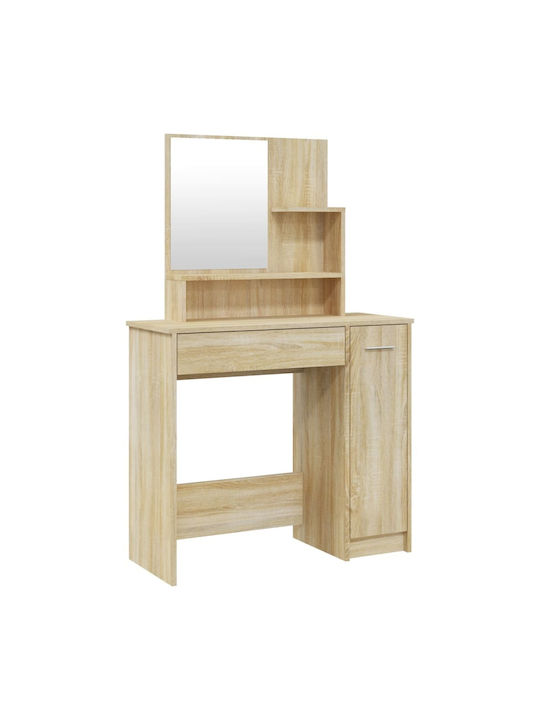 Wooden Makeup Dressing Table Sonoma Δρυς with Mirror 86.5x35x136cm