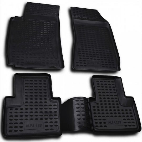 Novline Set of Front and Rear Mats 4pcs Tray Type for Land Rover Discovery 2009+ Black