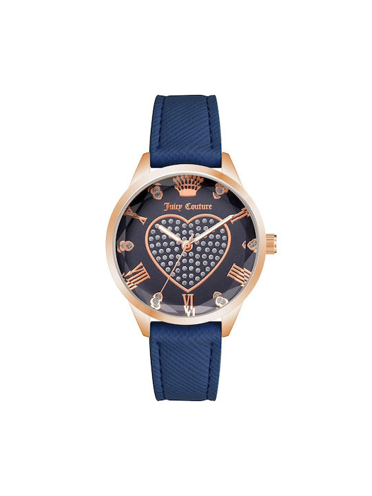 Juicy Couture Watch with Navy Blue Leather Strap