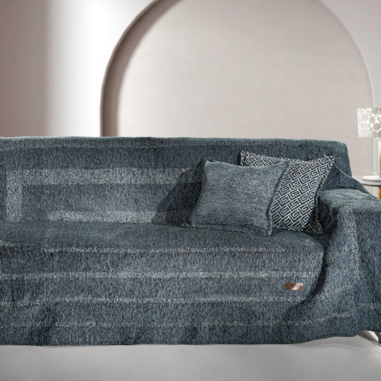 Guy Laroche Victor Three-Seater Sofa Throw Chenille 180x300cm Petrol
