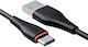 Vipfan Vipfan Anti Break X01 USB 2.0 Cable USB-C male - USB-A Μαύρο 1m