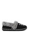 Too Cozy Meow Women's Closed Slippers with Fur Animals Black