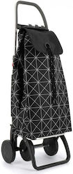 Max Star Fabric Shopping Trolley Black