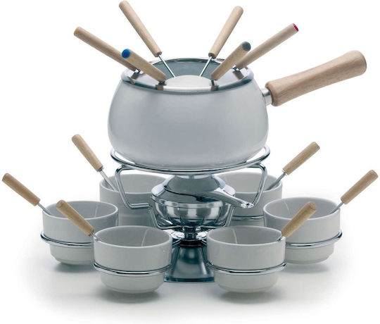 Excelsa Fondue-Topf mit Teelicht Metallisch für 6 Personen Gray