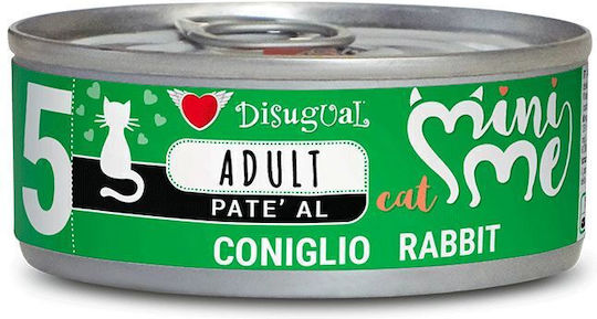 Disugual Mini Me 5 Wet Food for Adult Cats in Cans with Rabbit Grain Free and Gluten Free 85gr