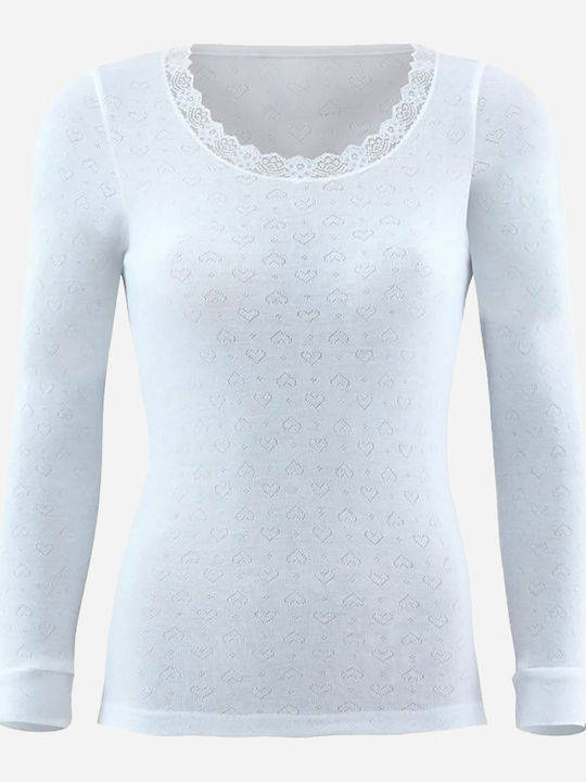 Blackspade 1268 Damen Thermo Langarmshirt Weiß