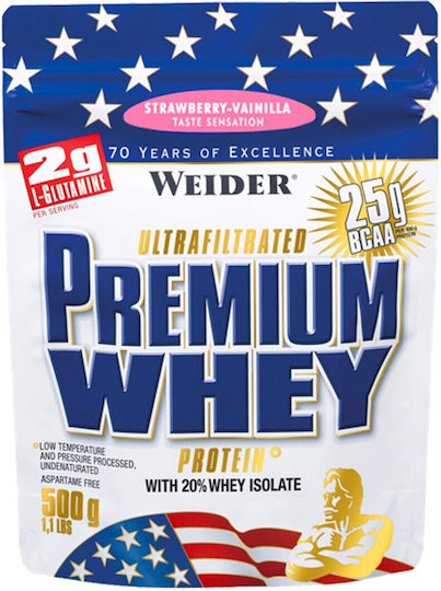 Weider Ultrafiltrated Premium Whey Протеин Суроватъчен с Вкус Ягода и ванилия 500гр