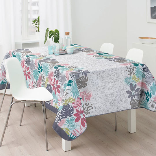 Flamingo Tablecloth Stain Resistant Jungle Grey 150x220cm