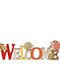 Atmosphera Christmas Wooden Figure Sign Length 30cm Welcome