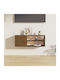 Wall-Mounted Living Room Cabinet Made of Solid Wood Natural - Honey 80x30x30cm