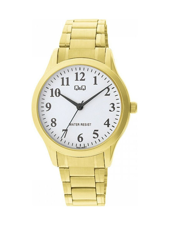 Q&Q Watch Battery with Gold Metal Bracelet