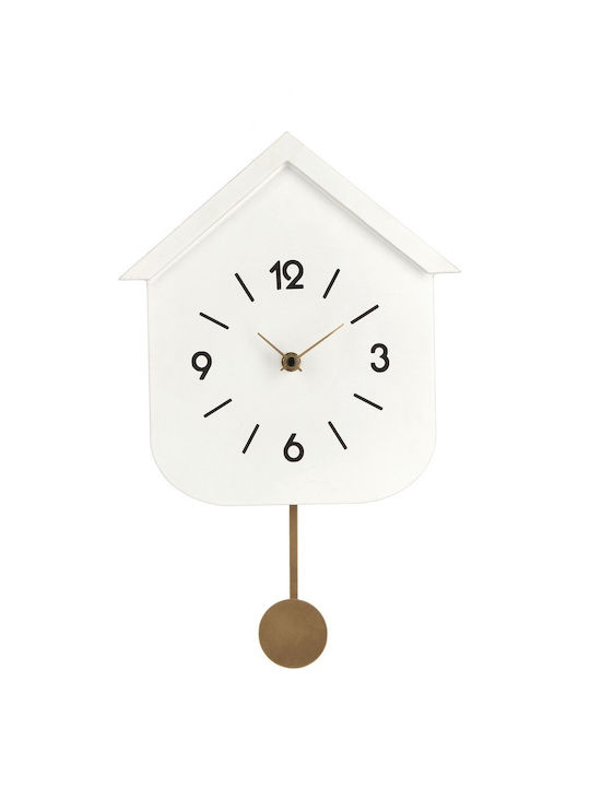 Bizzotto Antique Wall Clock Wooden Pendulum White Ø24cm