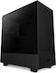NZXT H5 Flow Gaming Midi Tower Computer Case with Window Panel Black