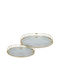 Aria Trade Metallic Round Decorative Tray with Mirror 2pcs