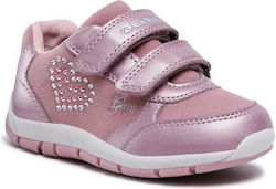 Geox Παιδικά Sneakers B Heira G Ανατομικά με Σκρατς για Κορίτσι Ροζ