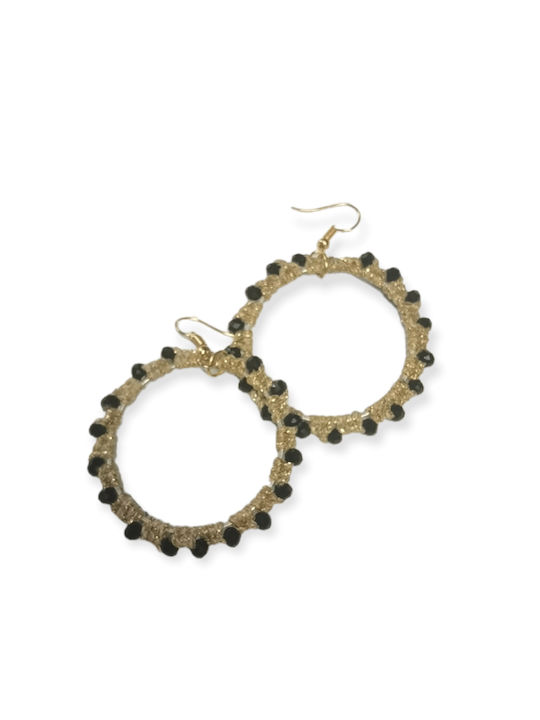 Handmade macrame earrings Ananna Circle Gold