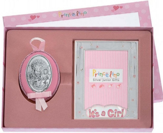 Prince Silvero Frame with Religious Icon made of Silver for Girl 2pcs