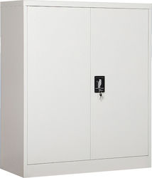 Duilin Metallic Galvanized Two-Door Wardrobe with 2 Shelves Ανοιχτό Γκρι 90x40x90cm
