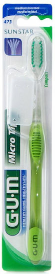 GUM Micro Tip Compact 473 Οδοντόβουρτσα Medium Πράσινο