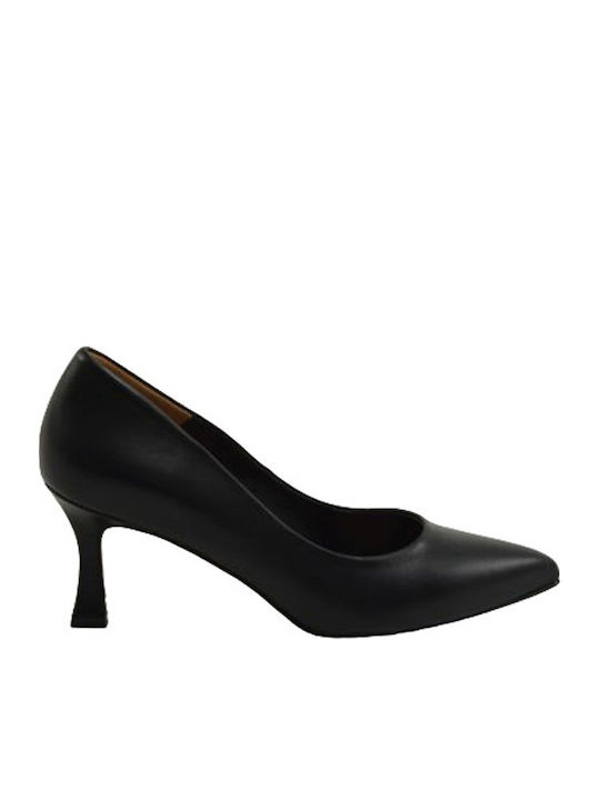 Leather Pointed Heels Black