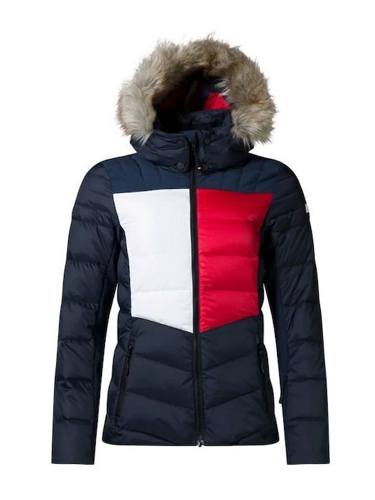 Rossignol Tommy Hilfiger Flag E-Fur Down Women's Ski & Snowboard Jacket Sky Captain RLJWJ89-768