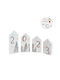 Parisis Christmas Wooden Figure Sign White Composition 2023 4pcs