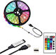 LED Strip Power Supply USB (5V) RGB Length 2m with Remote Control