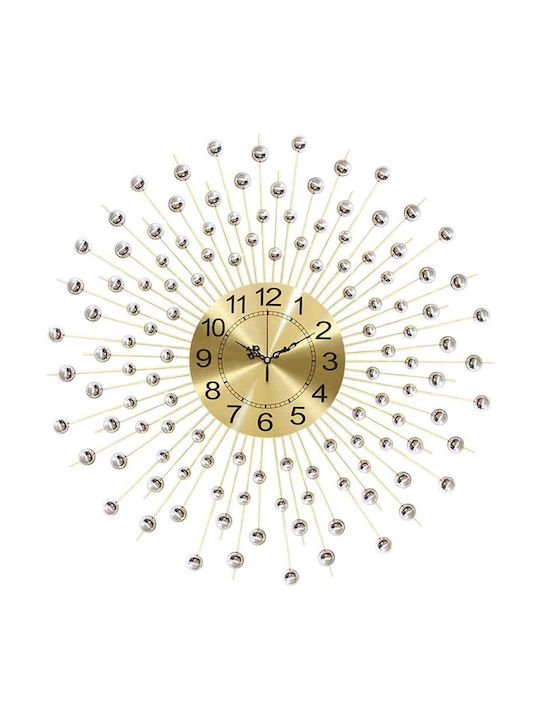 3D Wall Clock Metallic Gold Ø70cm