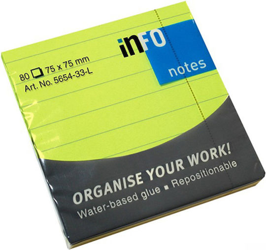 Haftnotizen im Würfel 80 Blätter Grün 7.5x7.5Stück Info Notes Brilliant