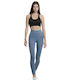 Leggings Pentru Instruire Colan Femei Cropped Strângere Talie Înaltă Albastre