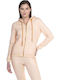 Bubble Logo Women's Sweatshirt Jacket Hooded Beige