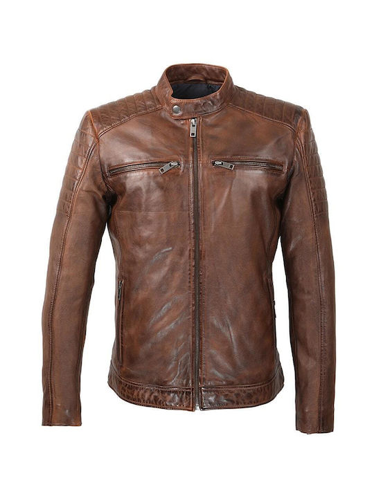 Leather jacket MAYS & ROSE MUSTANG Brown