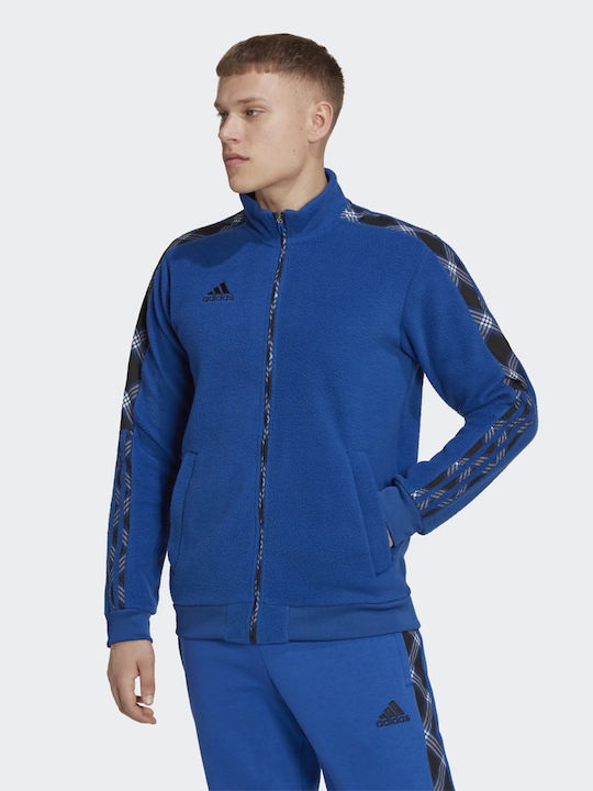 Adidas Tiro Ανδρική Ζακέτα με Φερμουάρ Μπλε