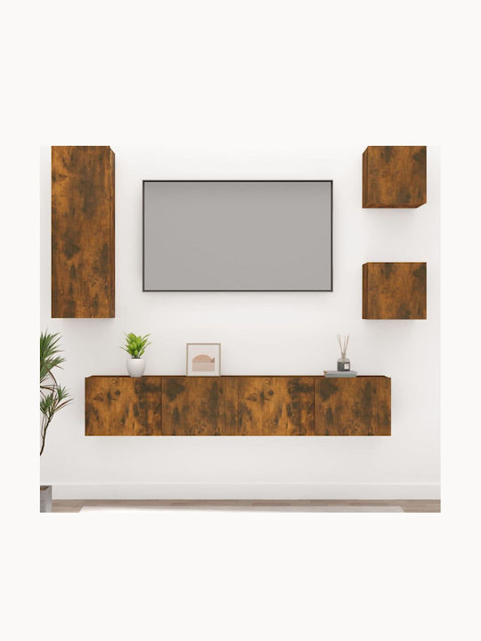 Living Room TV Unit Smoked Oak 5pcs L80xW30xH30cm