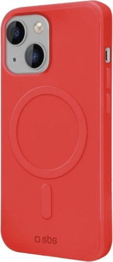 SBS Smooth Umschlag Rückseite Silikon Rot (iPhone 14)