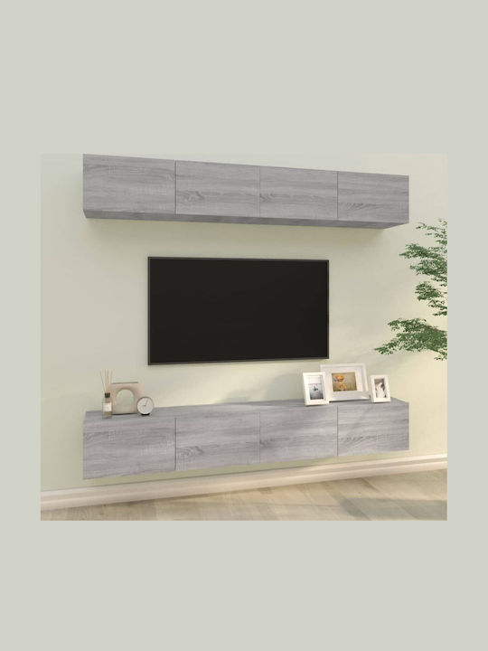 Wohnzimmer TV-Einheit Γκρι 4τμχ L100xB30xH30cm