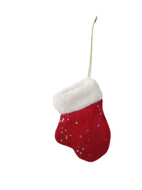 Christmas Pendant Knitted Ornament 9x12cm Hat, Stocking, Gloves / red glove