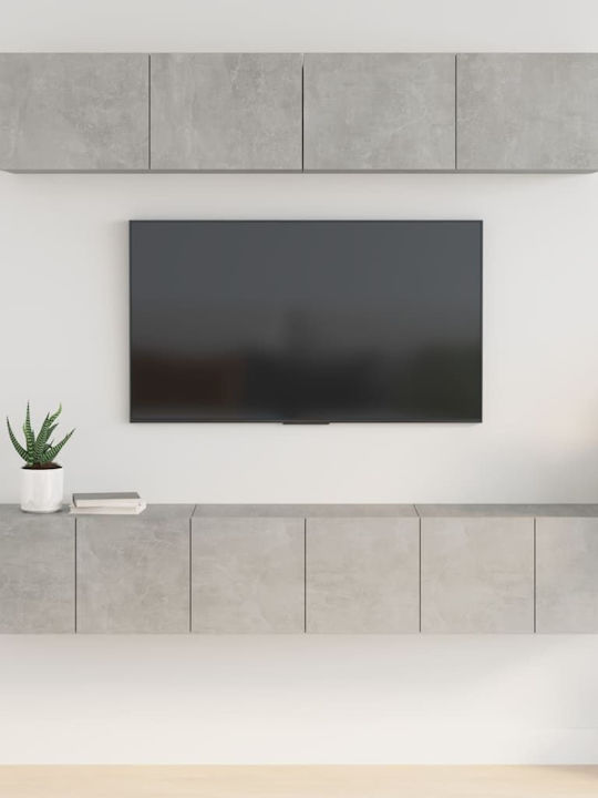 Living Room TV Unit Γκρι Σκυροδέματος 5τμχ L80x...