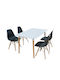 Dining Room Loft 5pcs Black 120x80cm
