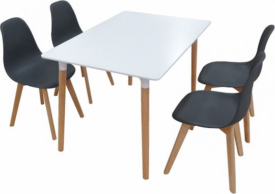 Esszimmer Loft Plus 5Stück Black 120x80cm