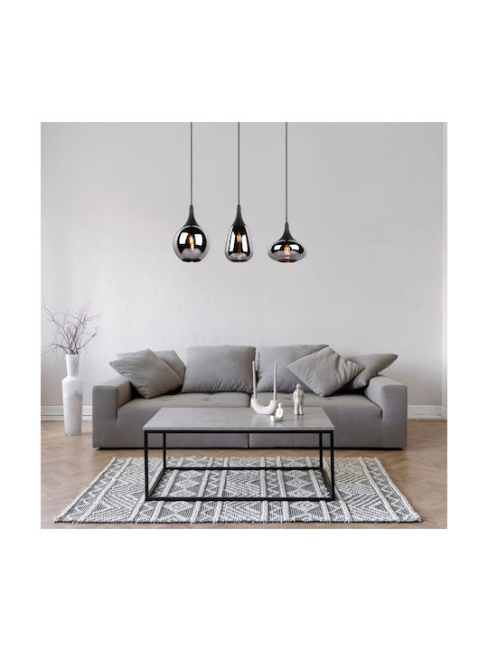 Trio Lighting Lumina Ρυθμιζόμενο Κρεμαστό Φωτιστικό Μαύρο Ράγα με Ντουί E14 69x8.5x150εκ.