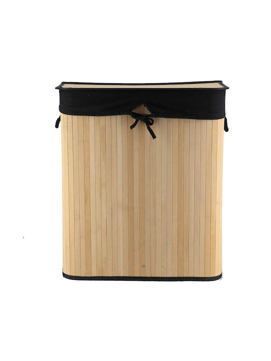 Eurocasa Wäschekorb aus Bamboo mit Deckel 52x32x63cm Beige