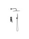 Karag S05022 Built-In Showerhead Set with 2 Exits Gun Metal