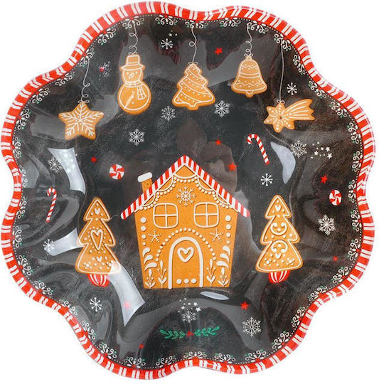 Marva Ginger Weihnachtlich Platte Glas Mehrfarbig D23cm.