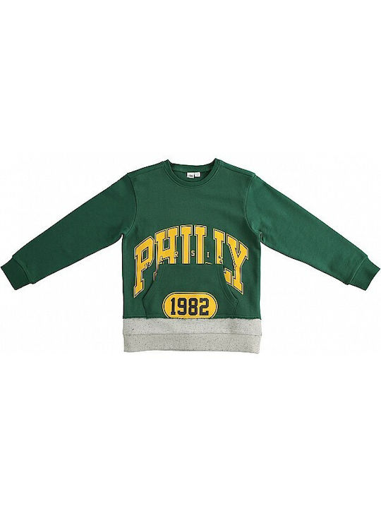 Kids Sweatshirt with Hood and Pockets Green