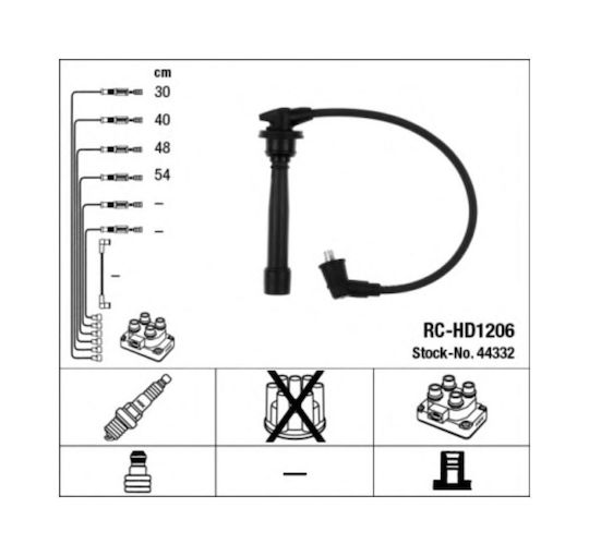 NGK RC-HD1206 Μπουζοκαλώδια Αυτοκινήτου